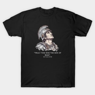 Roman Soldier Looking at Jesus on the Cross T-Shirt